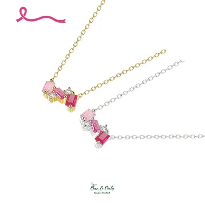 I Am Enough Pink Broken Necklace | Meaningful Jewelry Gift For Cancer Fighter