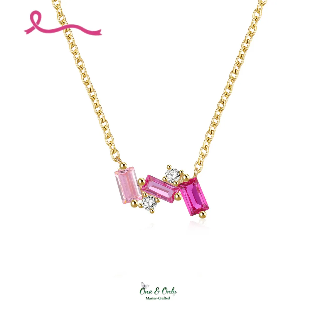 I Am Enough Pink Broken Necklace | Meaningful Jewelry Gift For Cancer Fighter