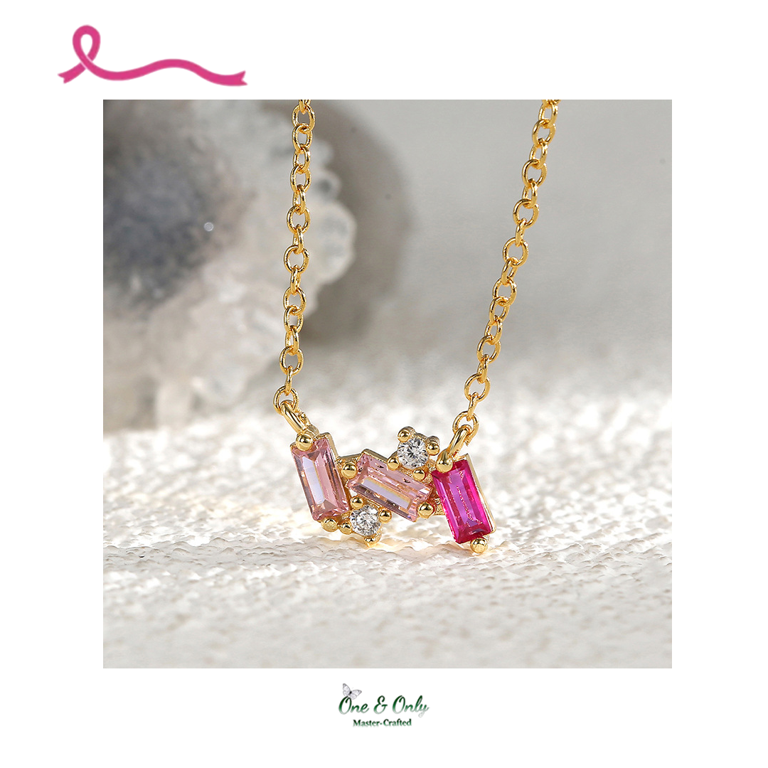 I Am Enough Pink Broken Necklace | Meaningful Jewelry Gift For Cancer Fighter