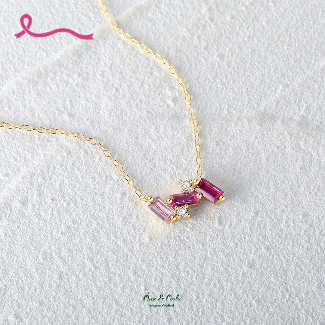 I Am Enough Pink Broken Necklace | Meaningful Jewelry Gift For Cancer Fighter