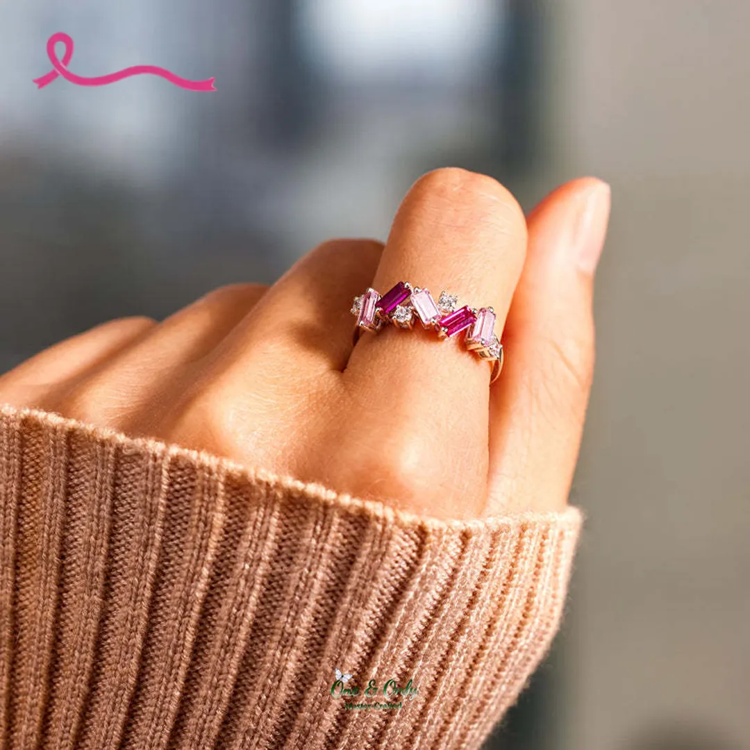 I Am Enough Pink Broken Ring | Meaningful Jewelry Gift For Cancer Fighter