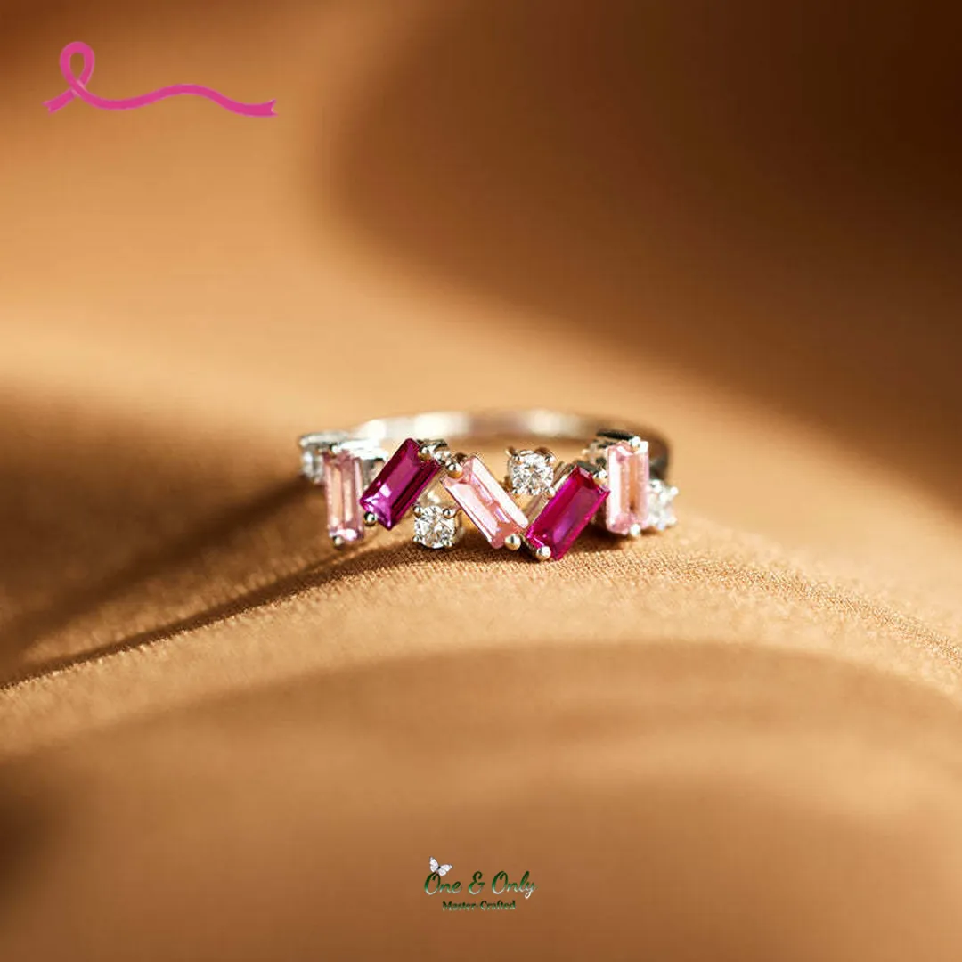 I Am Enough Pink Broken Ring | Meaningful Jewelry Gift For Cancer Fighter