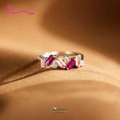 I Am Enough Pink Broken Ring | Meaningful Jewelry Gift For Cancer Fighter