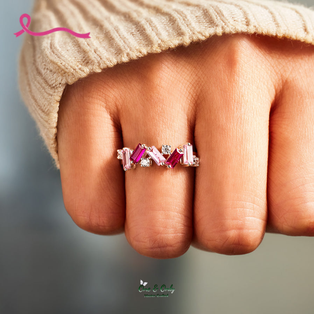 I Am Enough Pink Broken Ring | Meaningful Jewelry Gift For Cancer Fighter