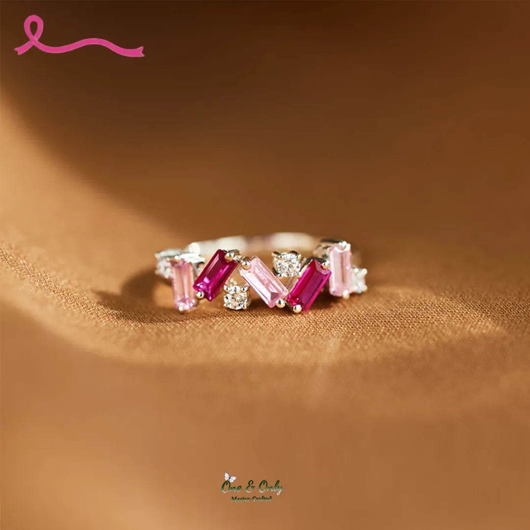 I Am Enough Pink Broken Ring | Meaningful Jewelry Gift For Cancer Fighter