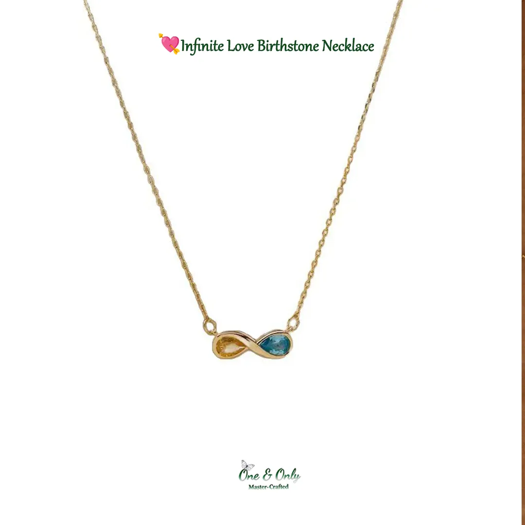 Infinite Love Birthstone Necklace – Custom Month Stone Pendant for Mother & Daughter💝