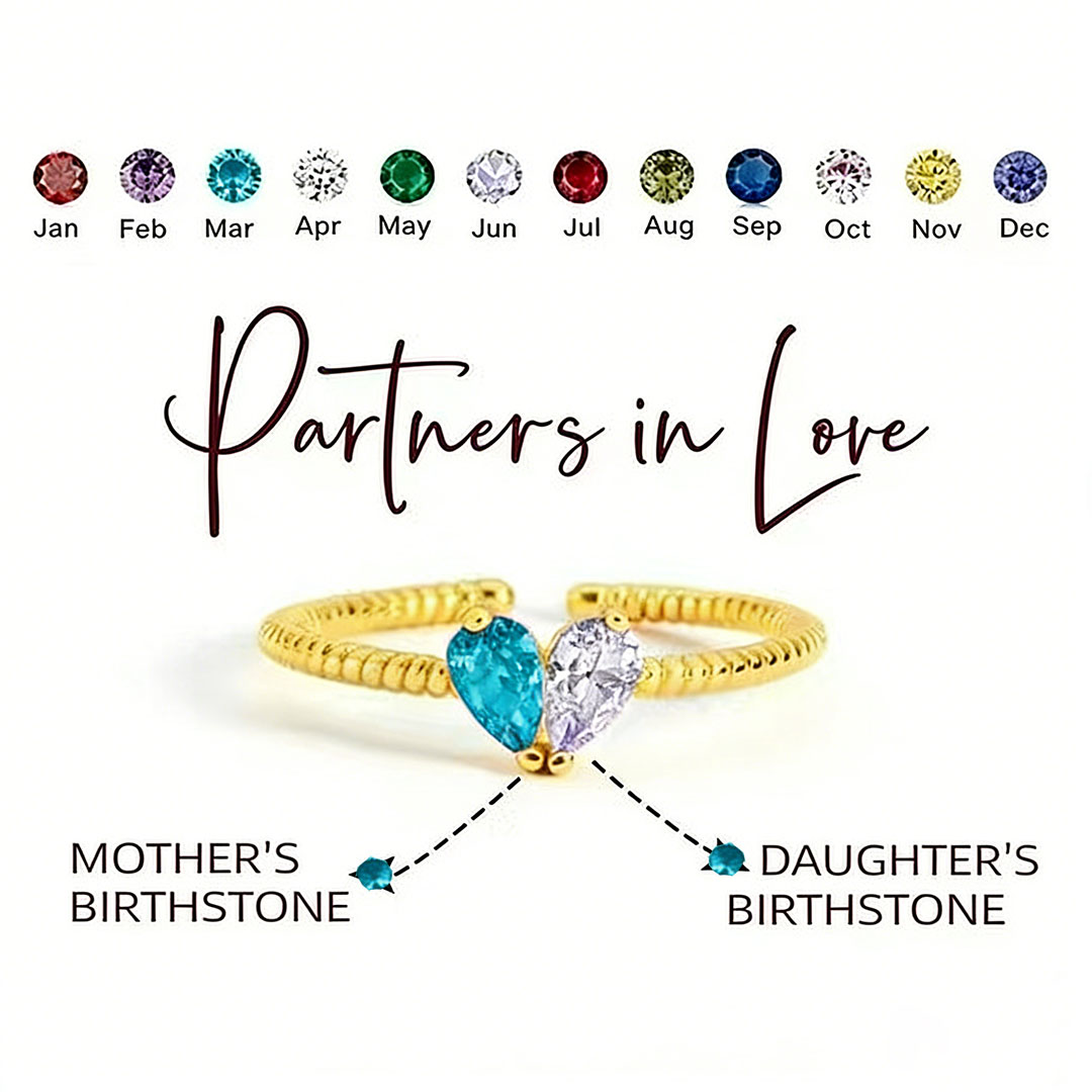 💘Valentine’s Day Gift for Mother & Daughter – Infinite Love Birthstone Ring – Custom 12-Month Stone  🎁 