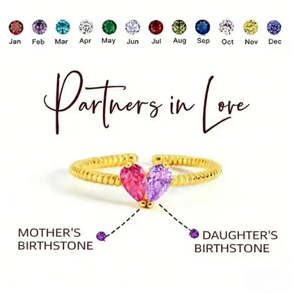 💘Valentine’s Day Gift for Mother & Daughter – Infinite Love Birthstone Ring – Custom 12-Month Stone  🎁 