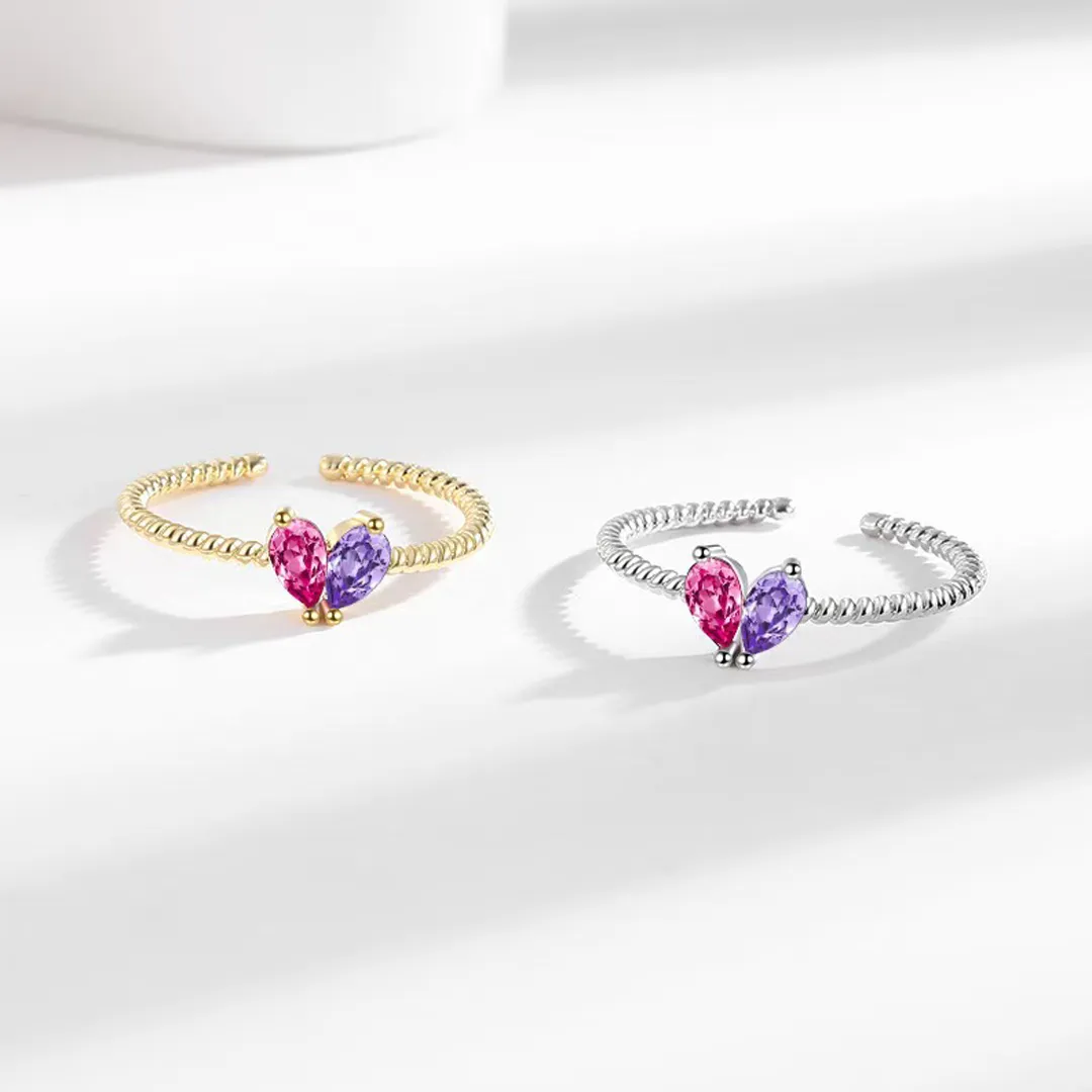 💘Valentine’s Day Gift for Mother & Daughter – Infinite Love Birthstone Ring – Custom 12-Month Stone  🎁 