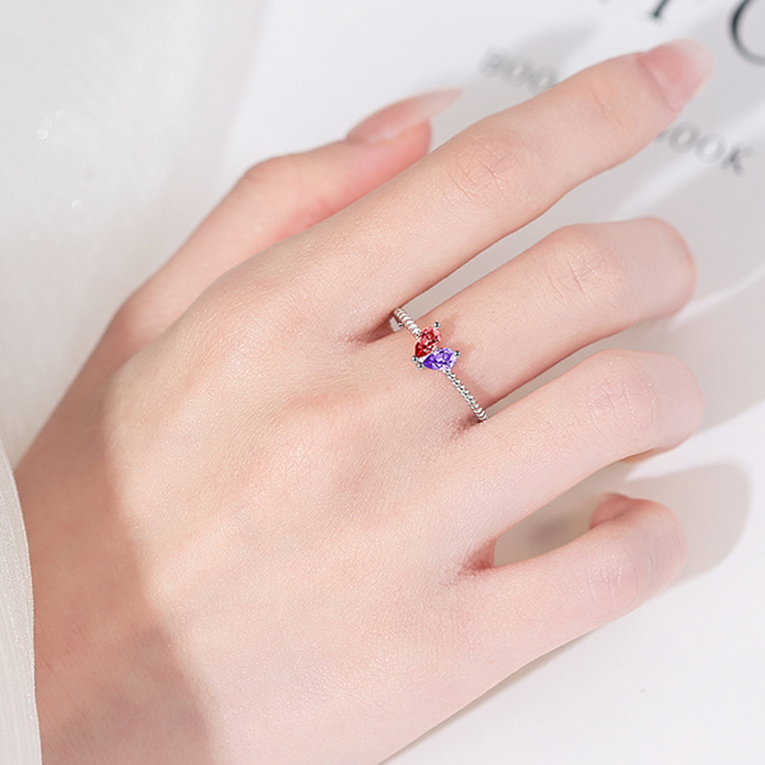 💘Valentine’s Day Gift for Mother & Daughter – Infinite Love Birthstone Ring – Custom 12-Month Stone  🎁 