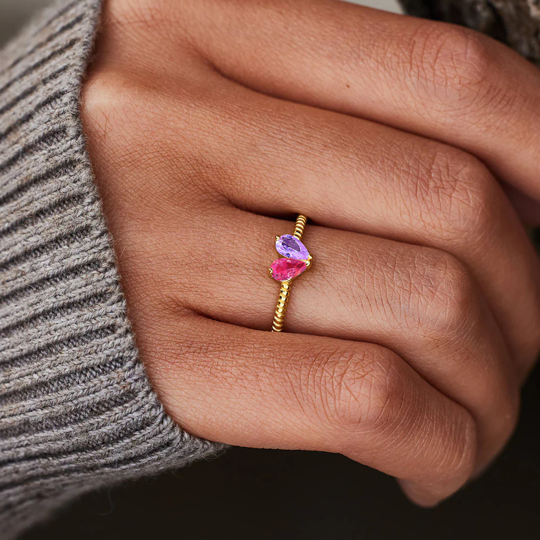 💘Valentine’s Day Gift for Mother & Daughter – Infinite Love Birthstone Ring – Custom 12-Month Stone  🎁 