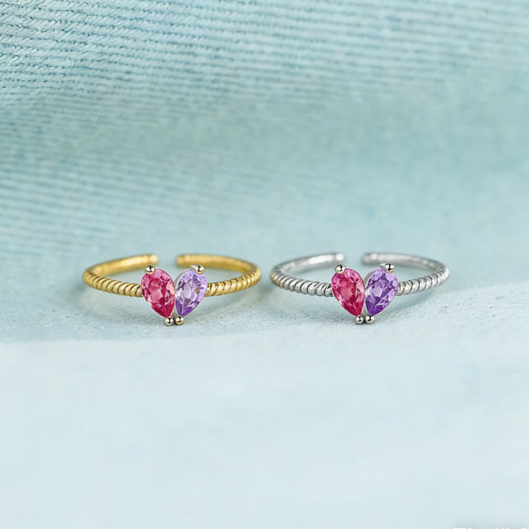 💘Valentine’s Day Gift for Mother & Daughter – Infinite Love Birthstone Ring – Custom 12-Month Stone  🎁 