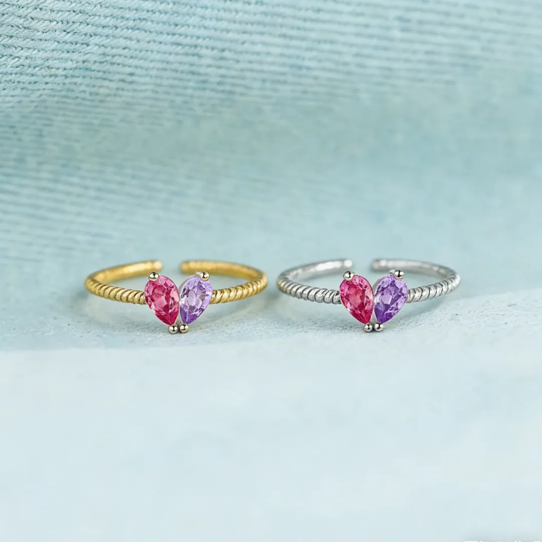 💘Valentine’s Day Gift for Mother & Daughter – Infinite Love Birthstone Ring – Custom 12-Month Stone  🎁 