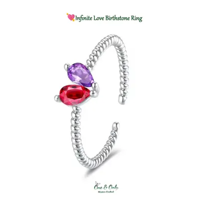 💘Valentine’s Day Gift for Mother & Daughter – Infinite Love Birthstone Ring – Custom 12-Month Stone  🎁 
