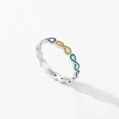 Sterling S925 Silve + 5A CZ | Infinity Colorwave Ring | Nickel-Free Plating