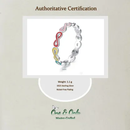 Sterling S925 Silve + 5A CZ | Infinity Colorwave Ring | Nickel-Free Plating