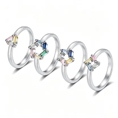 Intertwined Destiny Ring | Geometric Sterling Silver | Custom 3-6 Birthstones | Modern Heirloom Jewelry for Her