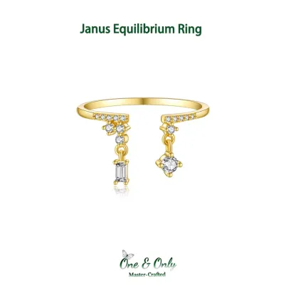 Sterling S925 Silve + 5A Cubic Zirconia | Janus Equilibrium Ring | Nickel-Free Plating