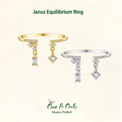 Sterling S925 Silve + 5A Cubic Zirconia | Janus Equilibrium Ring | Nickel-Free Plating