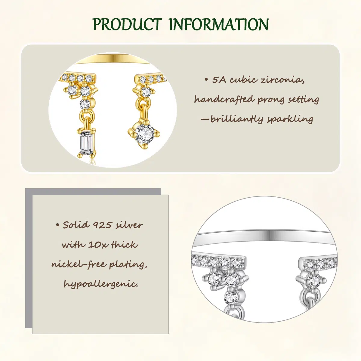 Sterling S925 Silve + 5A Cubic Zirconia | Janus Equilibrium Ring | Nickel-Free Plating