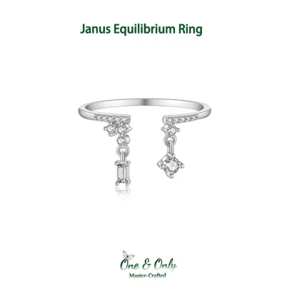 Sterling S925 Silve + 5A Cubic Zirconia | Janus Equilibrium Ring | Nickel-Free Plating