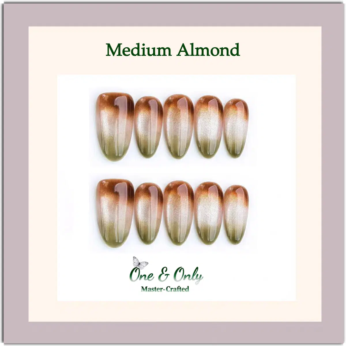 Latte Series Press - Avocado Latte | Handcrafted press-on nails