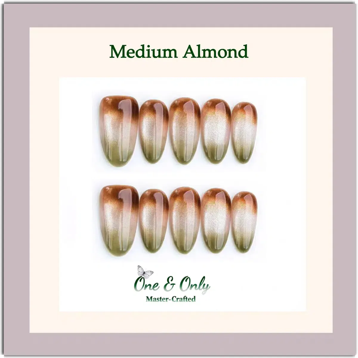 Latte Series Press - Avocado Latte | Handcrafted press-on nails