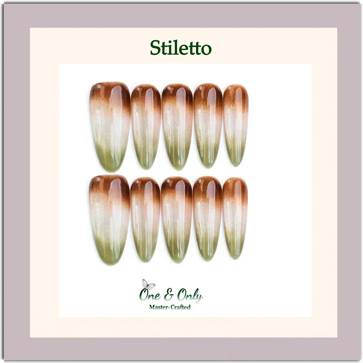 Latte Series Press - Avocado Latte | Handcrafted press-on nails