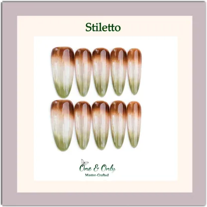 Latte Series Press - Avocado Latte | Handcrafted press-on nails