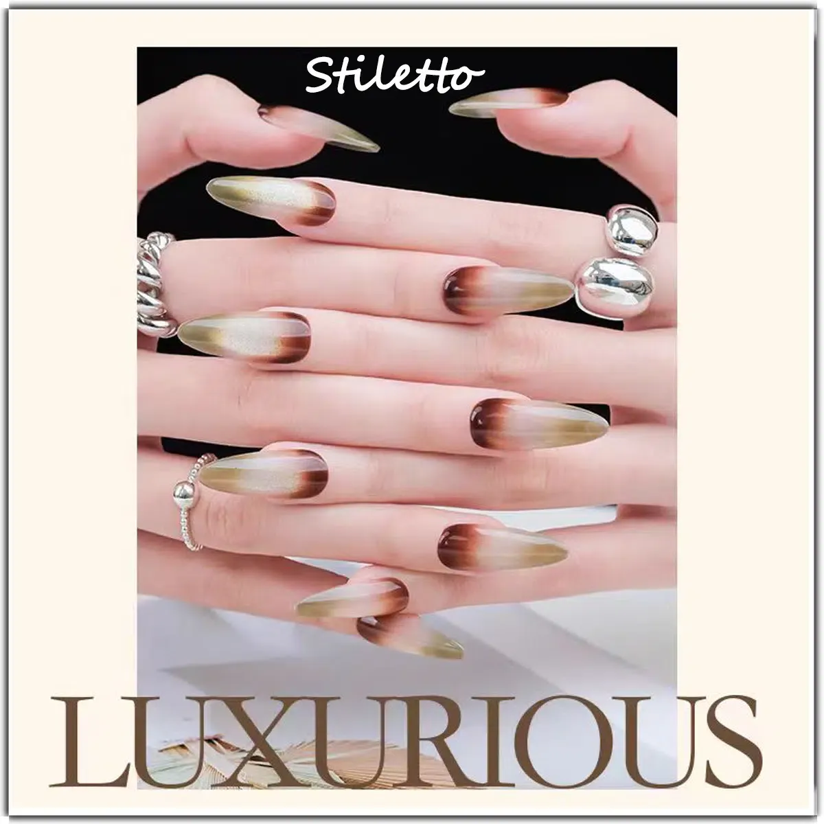 Latte Series Press - Avocado Latte | Handcrafted press-on nails