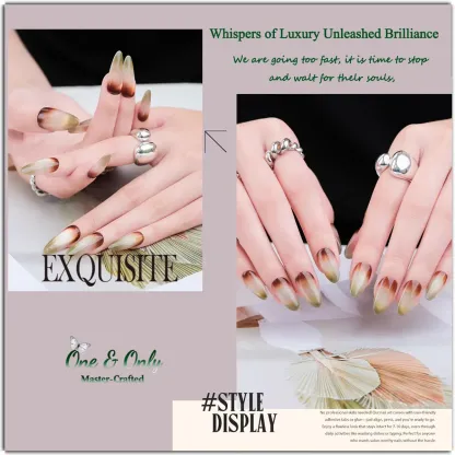 Latte Series Press - Avocado Latte | Handcrafted press-on nails