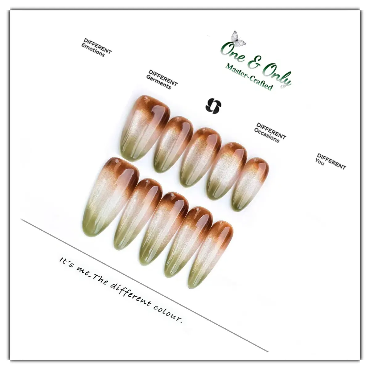 Latte Series Press - Avocado Latte | Handcrafted press-on nails