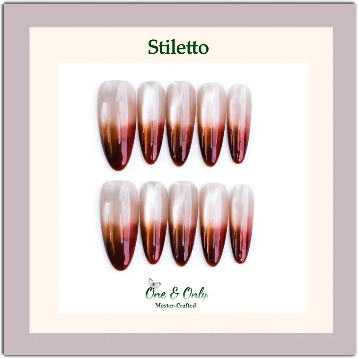 Latte Series Press - Black Tea Latte | Handcrafted press-on nails