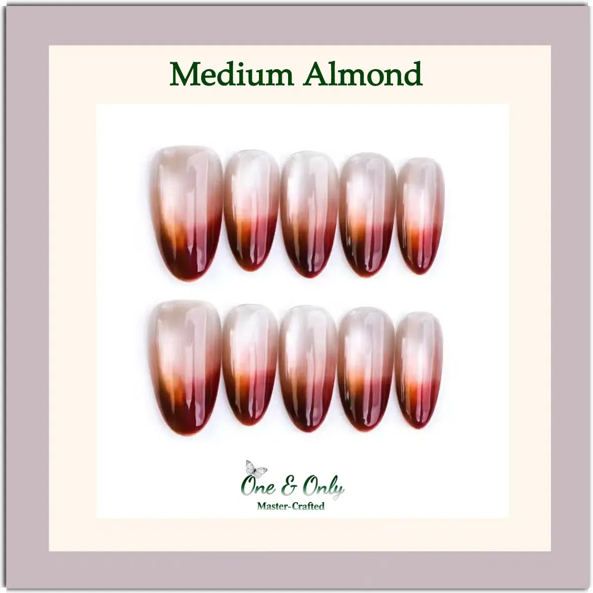 Latte Series Press - Black Tea Latte | Handcrafted press-on nails