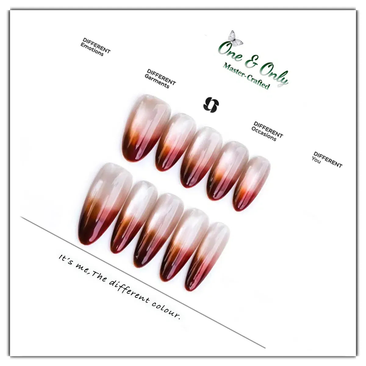 Latte Series Press - Black Tea Latte | Handcrafted press-on nails