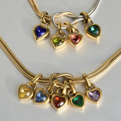 For Mom Custom Love Birthstone Knot Bracelet – Up to 14 Heart-Shaped Birthstones 