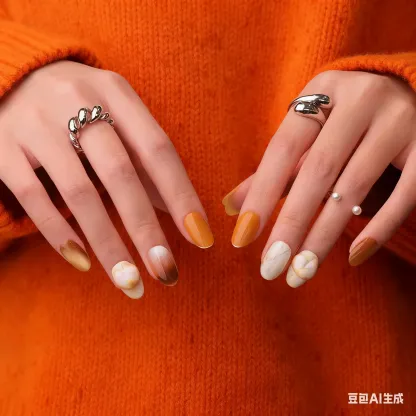 Love Pet Series: Chonky Orange Shiba Inu Press-On Nails for Pet Lovers | Cute Animal Nail Art