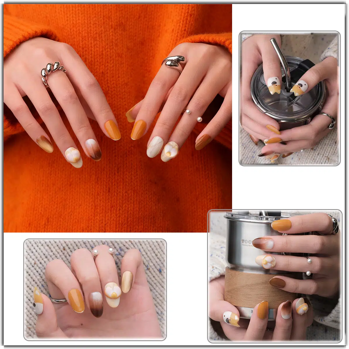 Love Pet Series: Chonky Orange Shiba Inu Press-On Nails for Pet Lovers | Cute Animal Nail Art