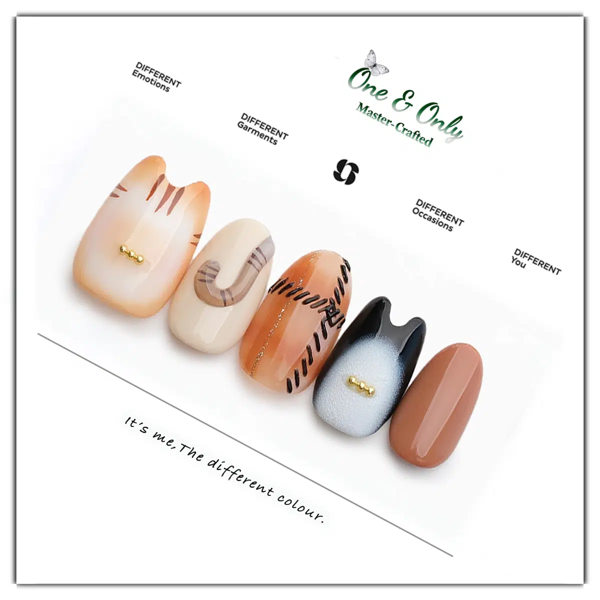 Love Pet Series: Chubby Garfield Cat Press On Nails | Handcrafted Cute Cat - Shaped Nail Art