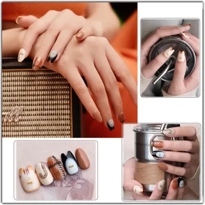 Love Pet Series: Chubby Garfield Cat Press On Nails | Handcrafted Cute Cat - Shaped Nail Art