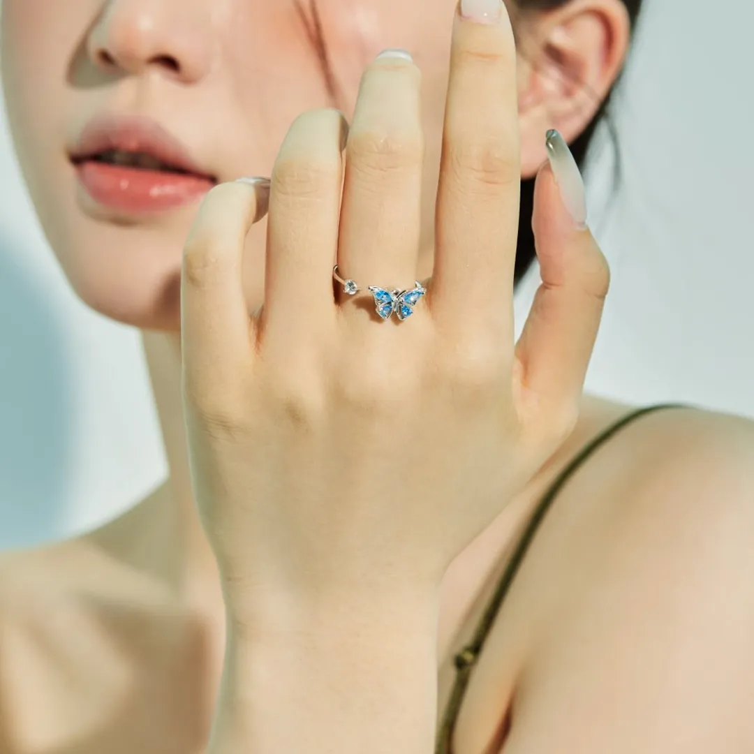 Magic Guardian Jewelry Valentine's Day Gift 🦋 Rotating Blue Butterfly Ring | Where Transformation Meets Love