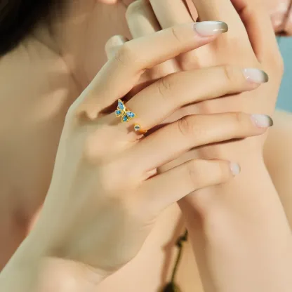 Magic Guardian Jewelry Valentine's Day Gift 🦋 Rotating Blue Butterfly Ring | Where Transformation Meets Love