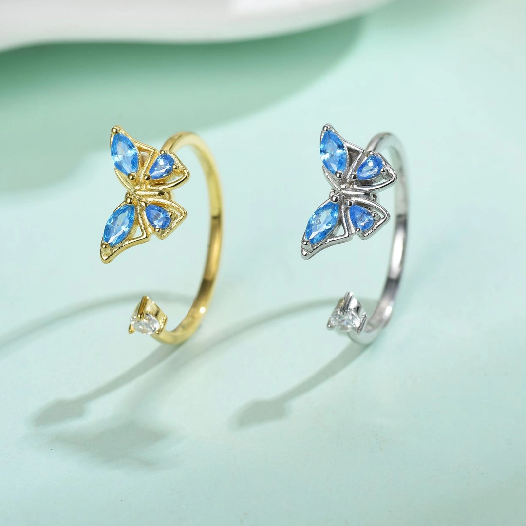 Magic Guardian Jewelry Valentine's Day Gift 🦋 Rotating Blue Butterfly Ring | Where Transformation Meets Love