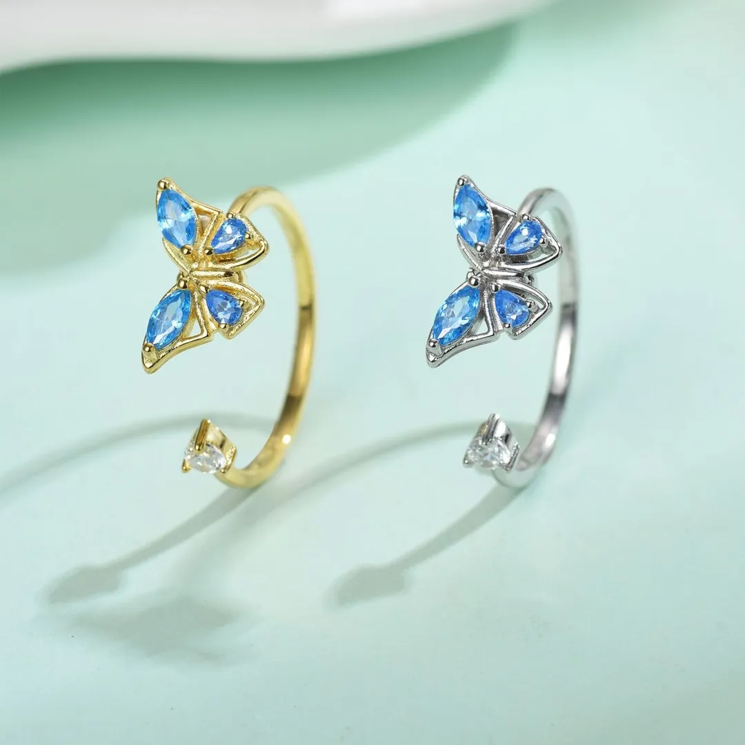 Magic Guardian Jewelry Valentine's Day Gift 🦋 Rotating Blue Butterfly Ring | Where Transformation Meets Love