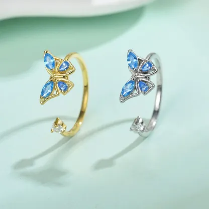 Magic Guardian Jewelry Valentine's Day Gift 🦋 Rotating Blue Butterfly Ring | Where Transformation Meets Love