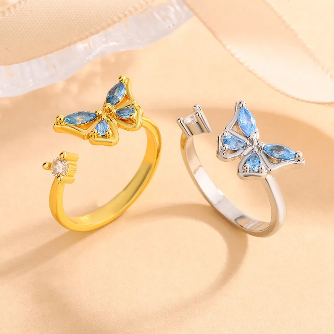 Magic Guardian Jewelry Valentine's Day Gift 🦋 Rotating Blue Butterfly Ring | Where Transformation Meets Love