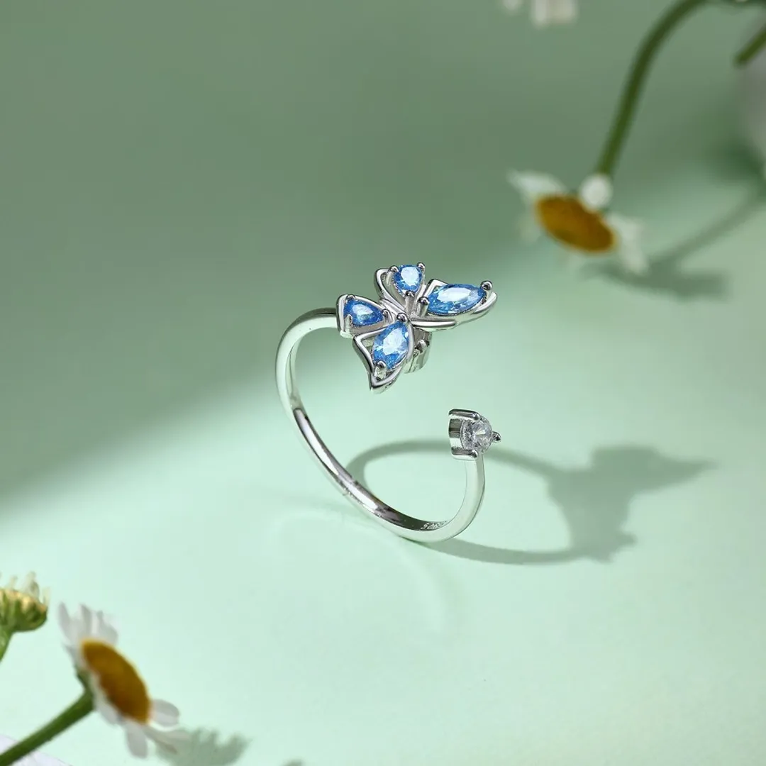Magic Guardian Jewelry Valentine's Day Gift 🦋 Rotating Blue Butterfly Ring | Where Transformation Meets Love
