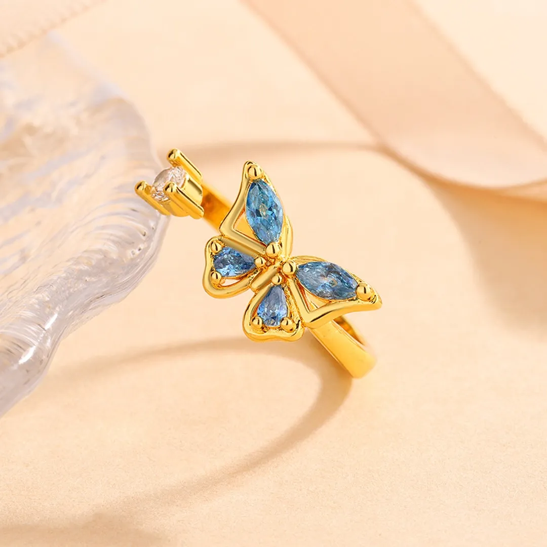 Magic Guardian Jewelry Valentine's Day Gift 🦋 Rotating Blue Butterfly Ring | Where Transformation Meets Love