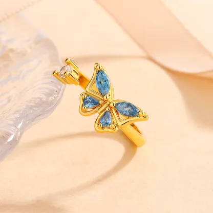 Magic Guardian Jewelry Valentine's Day Gift 🦋 Rotating Blue Butterfly Ring | Where Transformation Meets Love