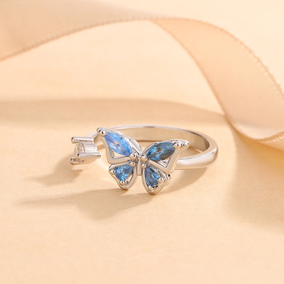 Magic Guardian Jewelry Valentine's Day Gift 🦋 Rotating Blue Butterfly Ring | Where Transformation Meets Love